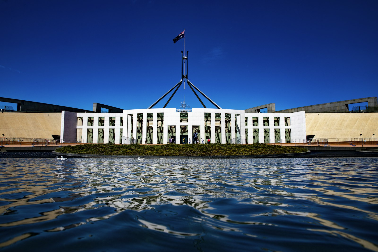 The parliamentary triangle in Canberra at first light